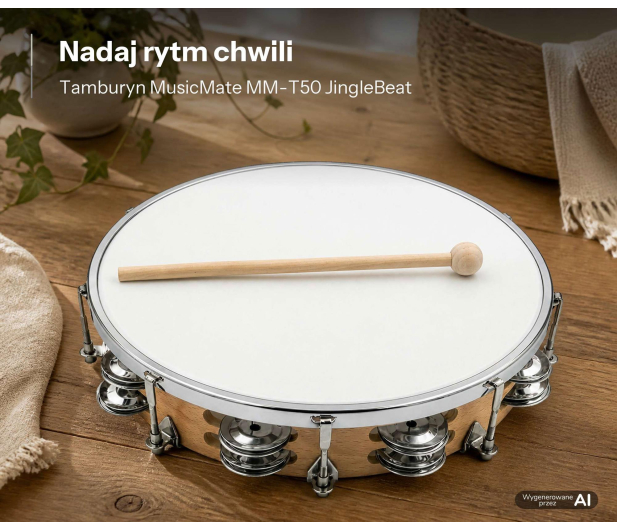 MusicMate Tamburyn z membraną 10" MM-T50 JingleBeat - 1588255 - zdjęcie 6